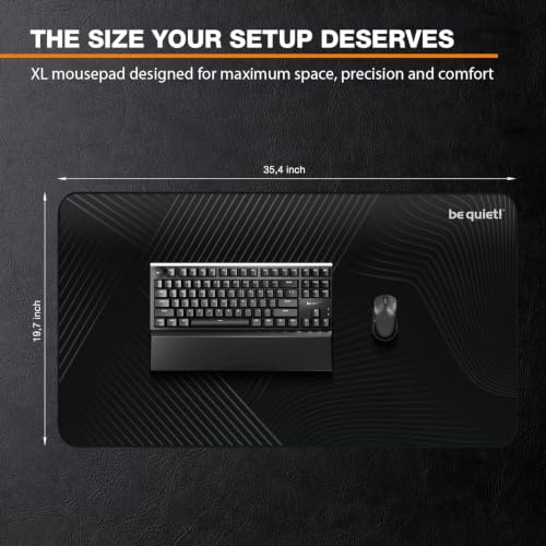 Image of be quiet! Mousepad XL, Black, Extra Large Gaming Desk Mat