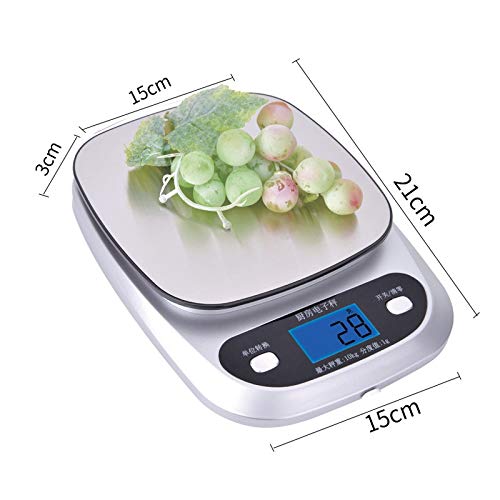 Bilancia portatile in grammi, Bilancia elettronica intelligente da 1 g/0,1 g, bilancia da cucina ad alta precisione, bilancia di conteggio impermeabile, bilancia di ricarica USB