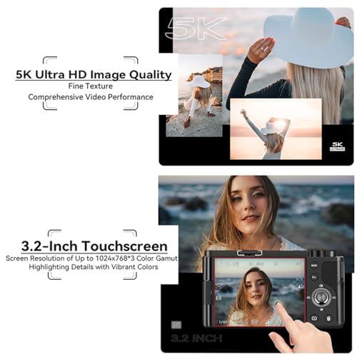 ORDRO G730 5K 64MP HD Vlog Micro Single Camera, 12X Optical Zoom Vlogging Camcorder with 3.2" IPS touch Flip Screen, WDR - Image 3