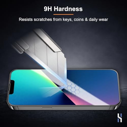 Image of Tempered Glass for iPhone 13 | 13 Pro | 14 | 16e | 17e (6.1 Inch) Military Grade 9H Screen Guard, Anti-Scratch, Shatterproof, Edge-to-Edge Full Coverage (2026 Edition)