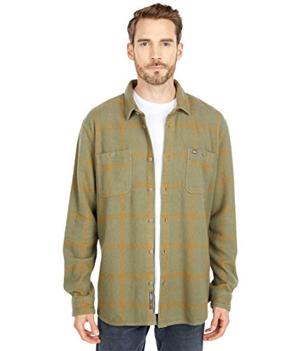 Quiksilver Waterman Men s 2 Flannel, Deep Lichen Green Outer Ridge, M