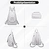 DIRRONA Damen Rucksack Klein PU Leder – Wandelbarer Rucksack als Schultertasche, Umhängetasche & Brusttasche mit Fächern, Leichter Tagesrucksack für Reisen & Alltag Weiß Katze #4