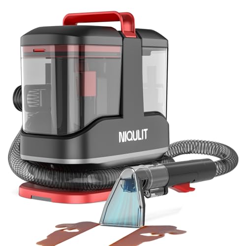 Portable Spot Cleaner Machine for Carpet and Upholstery, 15Kpa Powerful Suction for Pet Stain, Couche & Car, with Dual BrushHeads & Self-Cleaning Syst