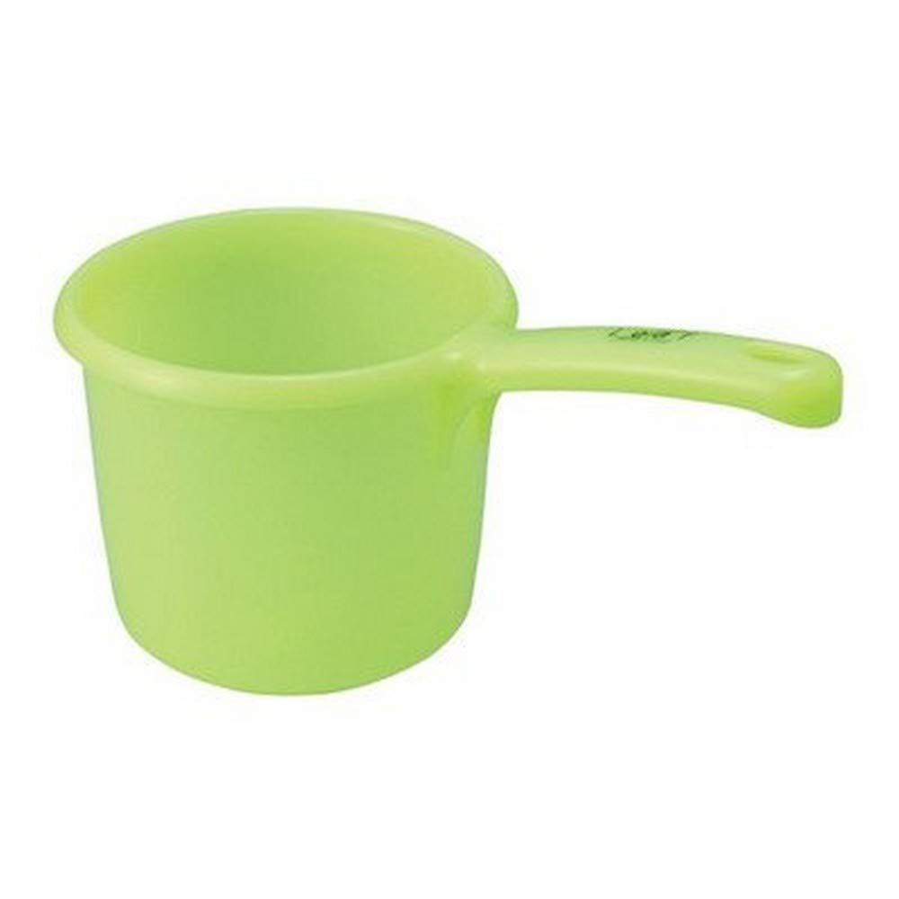 JapanBargain 3040x2, Japanese Plastic Water Ladles Bath Ladle Dipper Filipino Tabo Flat Bottom Bath Water Scoop, Made in Japan, Green, Set of 2