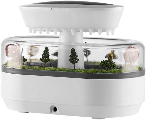 Miniatura 6 de Upgrade Raindrop Humidifier Essential Oil Diffuser with Natural White Noise and Landscape Design，7 Led Colors Change Desktop Diffuser for Home