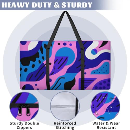 Abstract Purple Geometry Extra Large Moving Bags Heavy Duty Storage Bags Cloth Wrap Around Handles Double Zipper Reusable Convenient Foldable Storage Tote for Travel Camping Space Save3