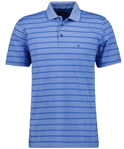 RAGMAN Herren Softknit-Polo Jersey, gestreift Blau-718, XL