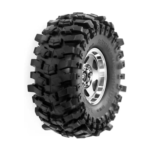 PDDSETorn RC Crawler 1.9 Inch Beadlock Wheel and Tire Set 4PCS for 1/10 Scale(Couleur: Marron)