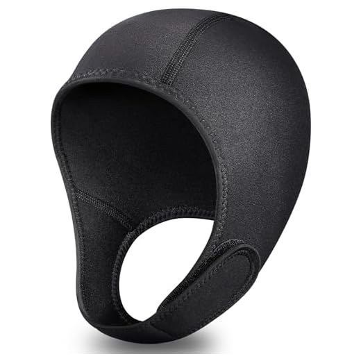 TOBWOLF Diving Hood, 2.5mm Neoprene Dive Cap Surf Cap, Stretchable Diving Cap with Chin Strap, Thermal Wetsuit Hood Cap, Surfing Hood for Water Sports, Swimming Kayaking Snorkeling Sailing Canoeing