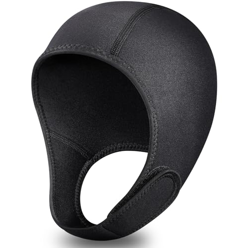 TOBWOLF Diving Hood, 2.5mm Neoprene Dive Cap Surf Cap, Stretchable Diving Cap with Chin Strap...