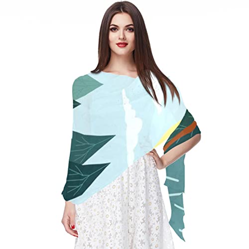 Écharpe pashmina multicolore illustration paysage cadeau idéal femme
