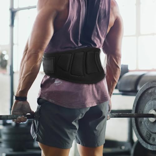 Gewichthebergürtel, Fitness Gürtel Herren Damen S-XL, Rückenstützgürtel Gym Verstellbarer mit Speed Fit Verschluss, Gebogener Gepolstert Lendenwirbelsäule Gürtel, Trainingsgürtel Bodybuilding (XL)