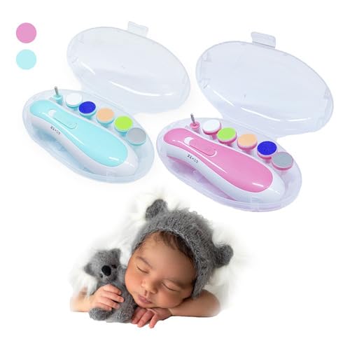 Cortador Aparador Lixa De Unha Bebê Recém Nascido Elétrico, 6 cabeças, rotação 360 em duas velocidad