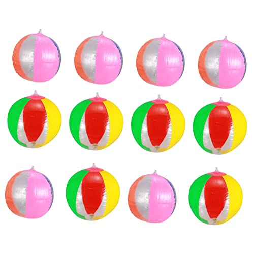 KOMBIUDA 12 Pcs Inflatable Light Up Pool Balls Colorful for Backyard Fun Games and Summer Parties for Adults Random Color