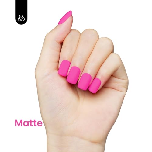 Image of Beetles Pink Gel Nail Polish - Cosmos Bouquet Hot Pink Gel Polish, 15ML /0.51Fl Oz Soak Off UV LED Lamp Neon Nail Art, Long-Lasting Manicure Salon DIY Home