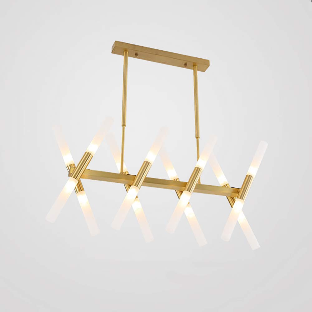 Nowoczesny żyrandol LED 16-punktowa oprawa wisząca Regulowany akrylowy klosz Lampa sufitowa do kuchni, jadalni Salon - elegancki złoty design LWX
