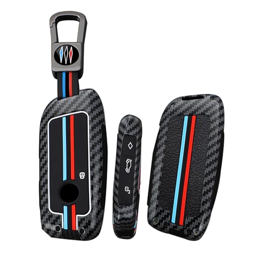 Coque de protection pour clé BMW Série 3 5 X5 en silicone bicolore rouge bleu