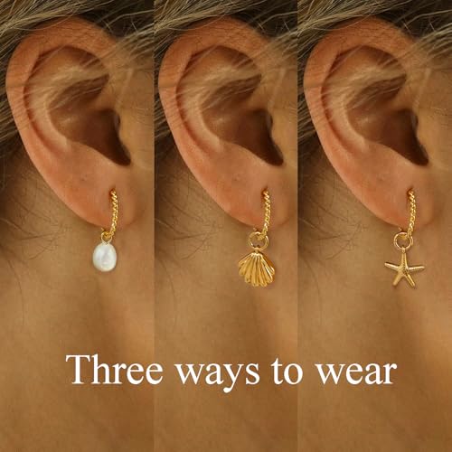 Small Gold Hoop Earrings And Cute Charms Twisted Huggie Hoops With Interchangeable Charm2