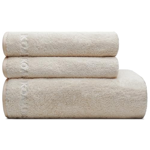 Serviettes de douche coton turc beige pour routine spa - 2