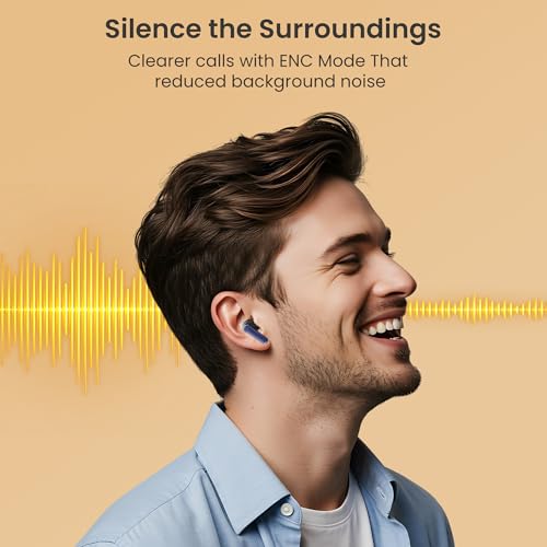 Image of AROMA TWS3 Vibe V5.4 True Wireless Earbuds, Midnight Blue | up to 60H Playtime, ENC, Fast Charging, Heavy Bass, Bluetooth
