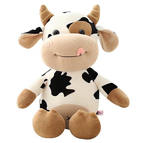 UZSXHJ Juguete De Peluche, Juguete de Peluche de Vaca, 30cm Juguete para abrazar con Dibujos Animados de Animales Bonitos muñeco de Becerro Suave Juguete Regalo de cumpleaños y Navidad para niños