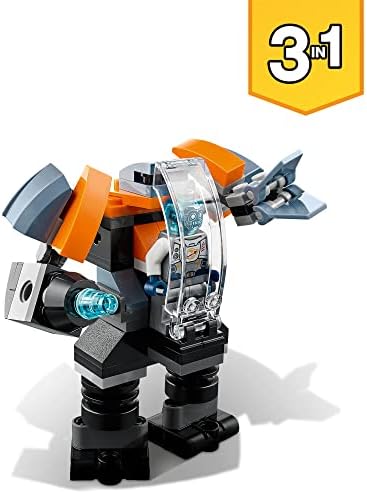 LEGO 31111 Creator 3 in 1 Cyber Drone Space Toys, Building Set with Cyber Mech and Scooter, Gifts for 6 Plus Year Old Boys and Girls