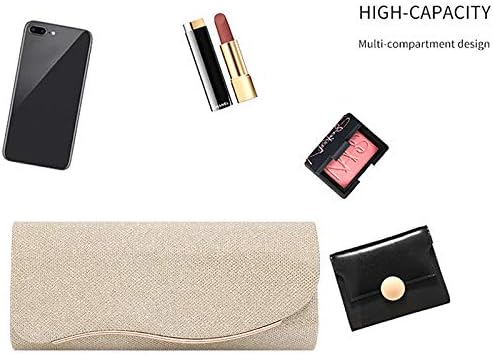 Queena Womens Shiny Sequins Evening Clutch Envelope Handbag Chain Purse for Wedding Party Prom Gift for Mom Wife Girlfriend Gold, 4189 Gold, one size - Image 5