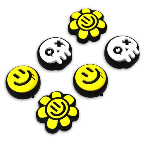 PlayVital Capuchon Joystick Silicone pour Switch 2 Joycon Cover Stick Analogique,Thumb Grips Caps pour Nintendo Switch 2 Manette-Style Joyeux et Triste，6PCS