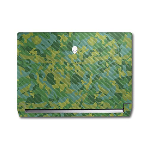 Image of MightySkins Carbon Fiber Skin Compatible with Alienware M17 R5 (2022) Full Wrap Kit - Verde Camouflage | Protective, Durable Textured Carbon Fiber Finish | Easy to Apply | Made in The USA