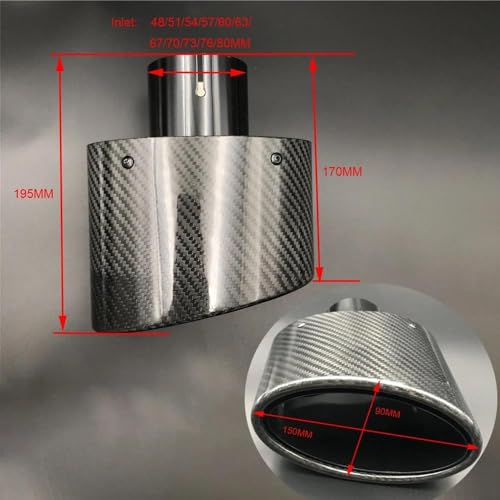 Tubo de escape universal de 150mm para cola de silenciador trasero de coches A4 y A5 6