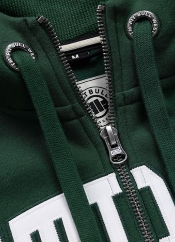 PITBULL - Bluza męska z kapturem i zamkiem błyskawicznym Norton, bluza z kapturem z zamkiem błyskawicznym Regular Fit, kurtka z zamkiem błyskawicznym, męska bluza z kapturem, bluza z haftem logo