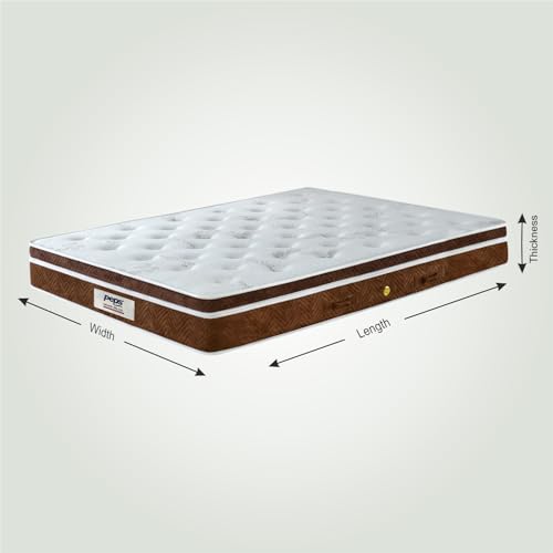 Image of peps Restonic Grand Palais 8 Inch Euro Top Pocket Spring Mattress | Double Size 78X48 Inches | Memory Foam & Visco Elastic Comfort Layer | Zero Disturbance | BIS Certified | 10-Year Warranty