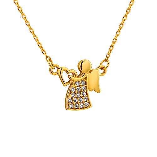 Collier en or avec pendentif ange gardien pour femme et cérémonie