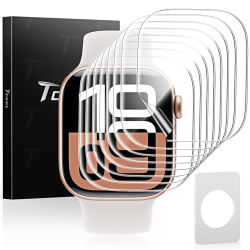 TOCOL 8 Pezzi Pellicola Protettiva per Apple Watch Serie 11 10 42mm, Pellicola in TPU Flessibile Anti-Graffi, Trasparente HD e Senza Bolle Protezione Schermo per Apple Watch 42mm