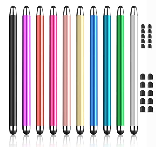 Stylus Pens for Touch Screens 10 Multipack, Universal Stylus Pen High Sensitivity, Stylus Pen for iPhone, iPad, Android, Galaxy Microsoft,Chromebook Tablet All Touch Screens(20 Replaceable Tips)