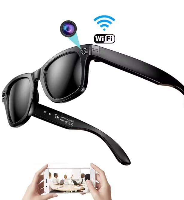 Image of Genius Smart AI Camera Glasses G2, 1200P HD Video Recording, 8MP IMX219 Sensor, Wi-Fi Bluetooth, Voice Translation, 16GB Memor