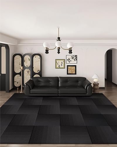 Carpet Tiles, Carpet Squares, Office Carpet Tiles Removable, Carpet Tile Flooring for Basement, 20" x 20" Berber (Loop Pile), Gradient Black, 0.24" Pile Height (12 Tiles, 32 sqft/Box) - Image 4