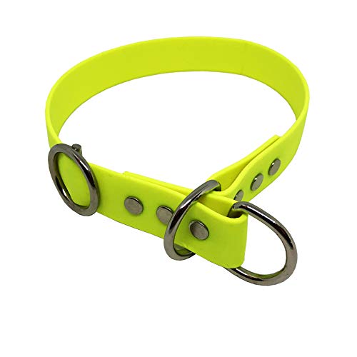 C&L Hundehalsband/Zugstopp aus 25 mm BioThane®- [40 cm] - Neongelb - YE527