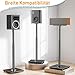 ELIVED Universal Lautsprecherständer höhenverstellbar bis 95cm, Boxenständer mit Glassockel & interner Kabelkanal für Regallautsprecher, 10kg Tragkraf, Schwarz, 1 Paar