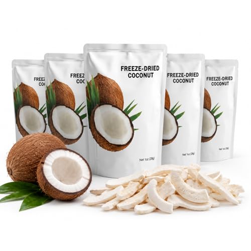 Wise Harvest Freeze Dried Coconut, Five 1 oz bags