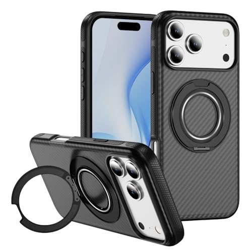 Coque iPhone 15 Pro noir et gris avec anneau support magnétique
