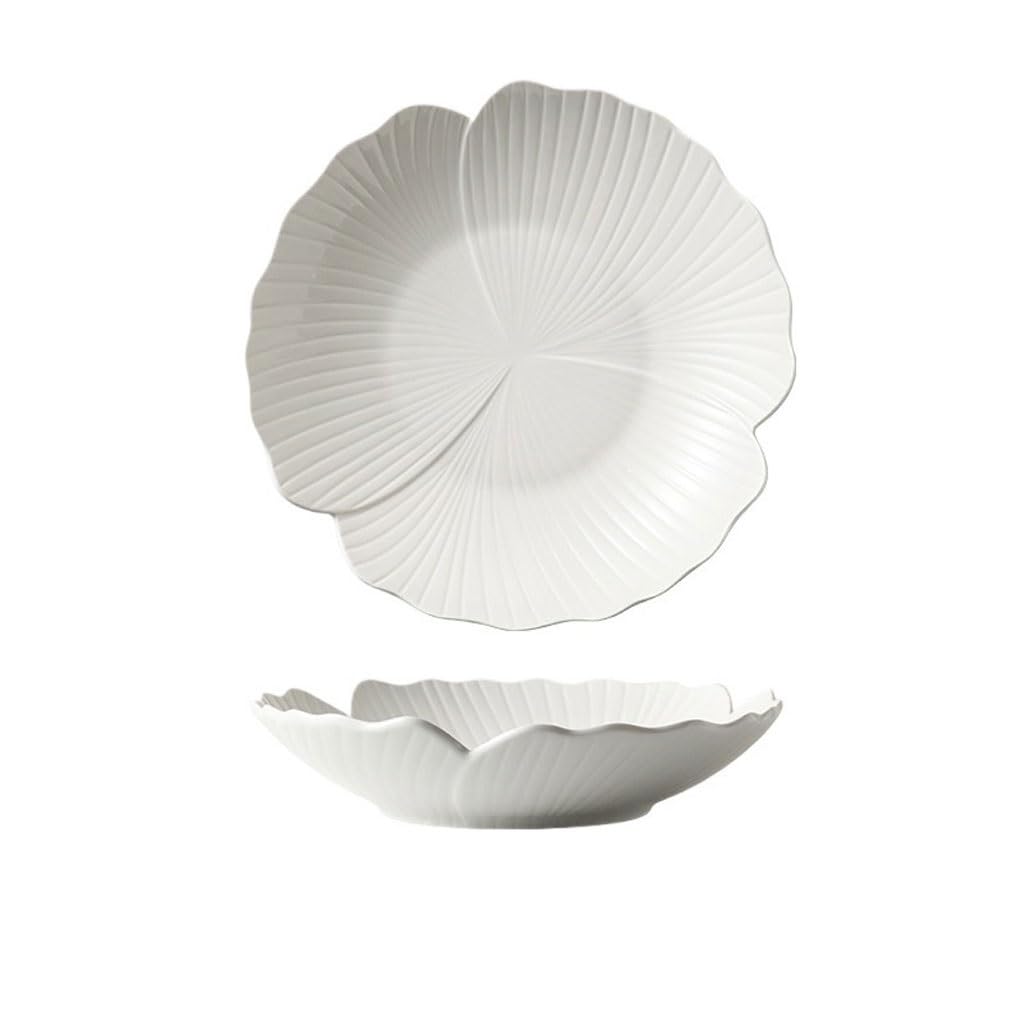 WOTZOV Salad Bowl Tableware Noodle Bowl Soup Bowl Fruit Bowl Salad Bowl Kitchen Supplies，White 30 * 6