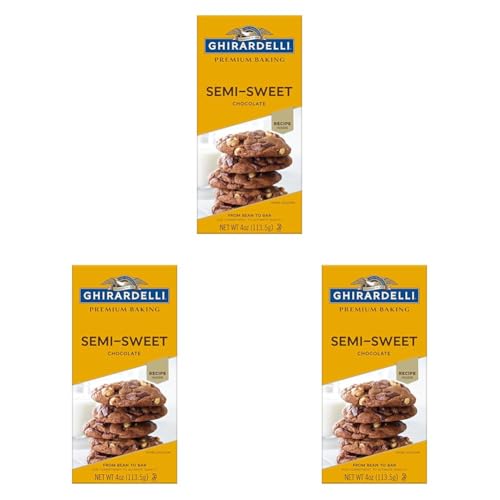 GHIRARDELLI Premium Semi-Sweet Chocolate Baking Bar, 4 OZ Bar (Pack of 3)