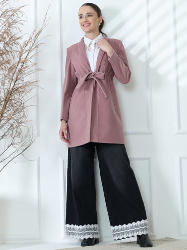 Image of PLAGG Women's Notched Lapel Long Overcoat