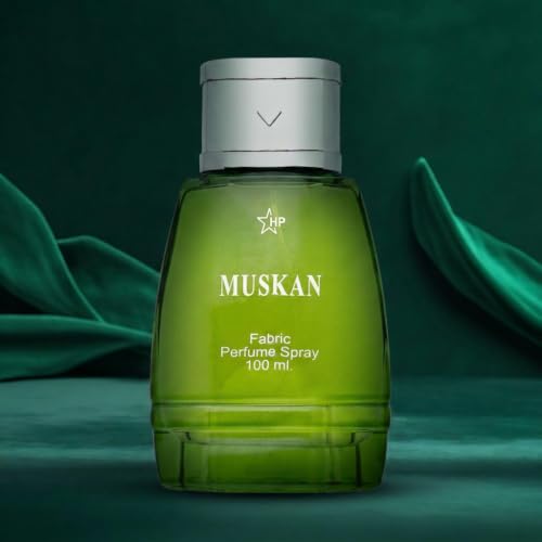 Image of HP Muskan Fabric Perfume Spray, 100 ml, Unisex, Aromatic Fougere Fragrance, Glass Bottle