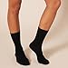 Amazon Essentials Women's Crew Socks, Cotton, 6 Pairs, Black, 6-9