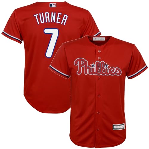 Trea Turner Philadelphia Phillies MLB Kids Youth 8-20 Red Alternate Player Jersey (14-16)
