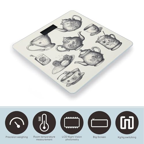 Báscula digital de baño con vidrio templado y pantalla LCD miniatura 3