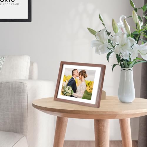 puthiac Walnut Wood Picture Frame, 8x10 inches, 1 Pack, Natural Solid Wooden Frame for Wall Art Photo and Prints
