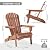 Outdoor Wooden Folding Adirondack Chair Set of 2 with Pre-Assembled BackRest, Wood Patio Chair for Garden Backyard Porch Pool Deck Firepit